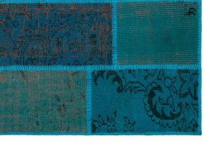 Apex Patchwork Carpet Turquoise 26694 120 x 180 cm