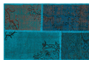 Apex Patchwork Carpet Turquoise 26694 120 x 180 cm