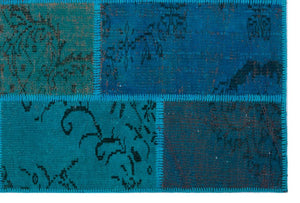 Apex Patchwork Carpet Turquoise 26697 120 x 180 cm