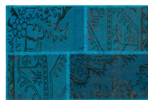 Apex Patchwork Carpet Turquoise 26697 120 x 180 cm
