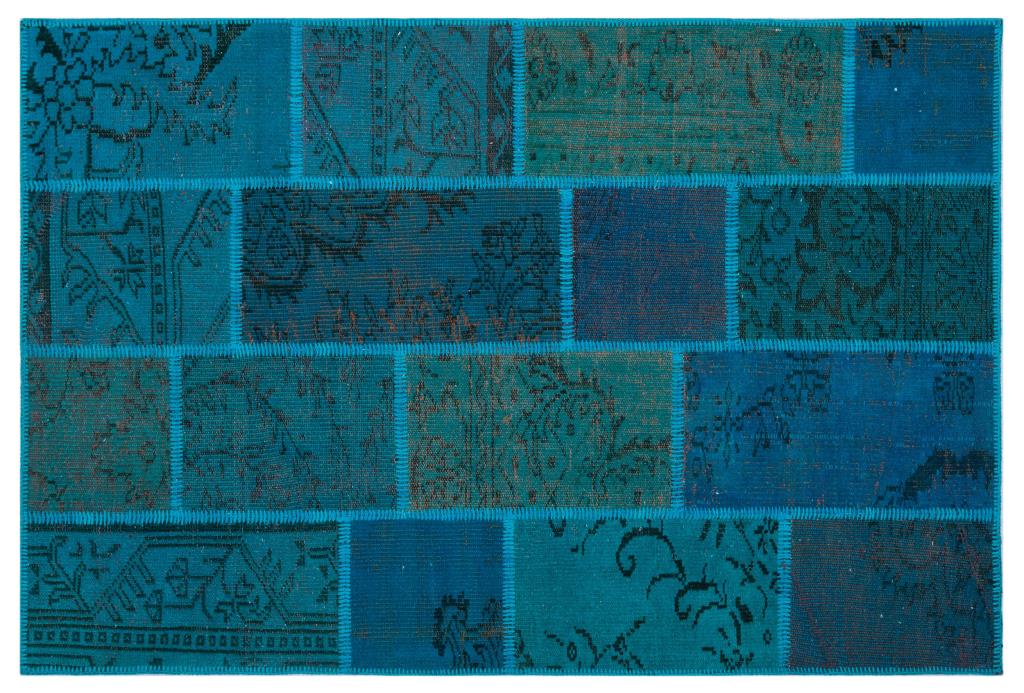 Apex Patchwork Carpet Turquoise 26697 120 x 180 cm