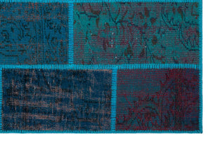 Apex Patchwork Carpet Turquoise 26723 120 x 180 cm