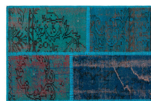 Apex Patchwork Carpet Turquoise 26723 120 x 180 cm