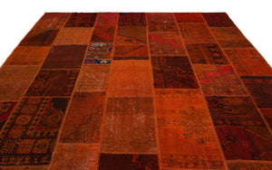 Apex Patchwork Carpet Orange 20250 270 x 365 cm