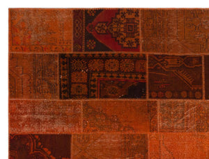 Apex Patchwork Carpet Orange 20250 270 x 365 cm