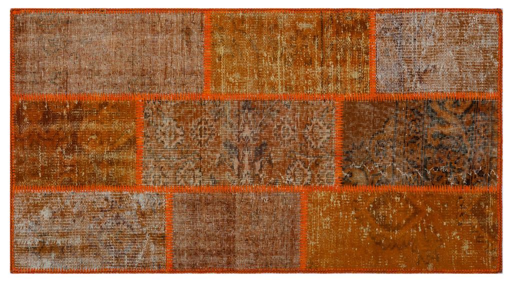 Apex Patchwork Carpet Orange 26032 80 x 150 cm