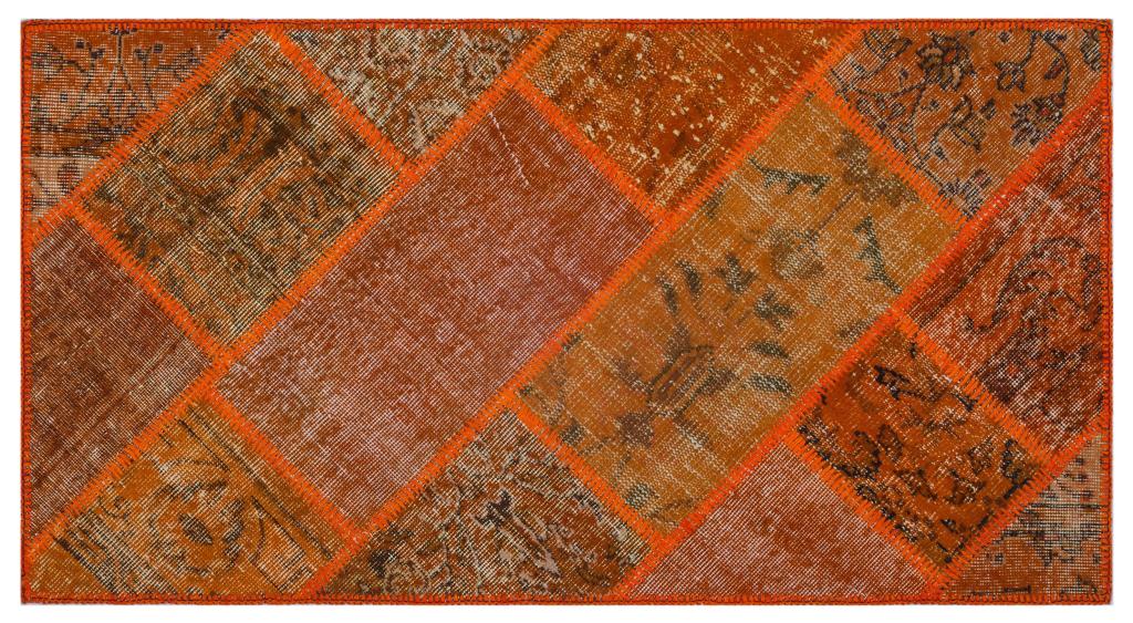 Apex Patchwork Carpet Orange 26107 80 x 150 cm