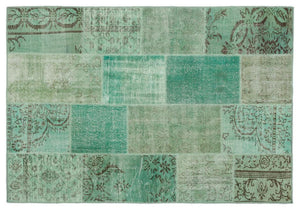 Apex Patchwork Carpet Green 20773 160 x 230 cm