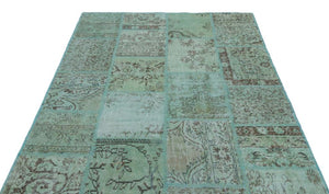 Apex patchwork carpet green 20781 160 x 233 cm