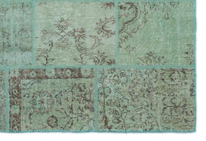 Apex patchwork carpet green 20781 160 x 233 cm