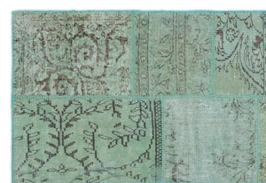 Apex patchwork carpet green 20781 160 x 233 cm