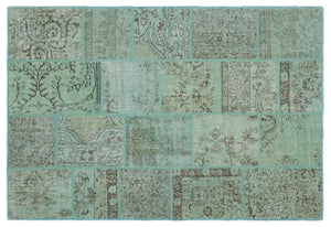 Apex patchwork carpet green 20781 160 x 233 cm