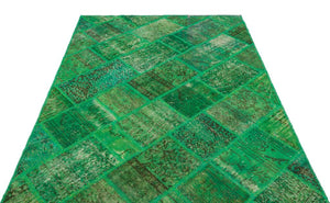Apex patchwork carpet green 20952 160 x 232 cm