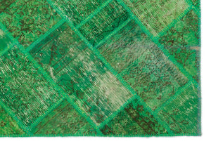 Apex patchwork carpet green 20952 160 x 232 cm