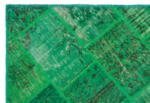 Apex Patchwork Carpet Green 22147 120 x 180 cm