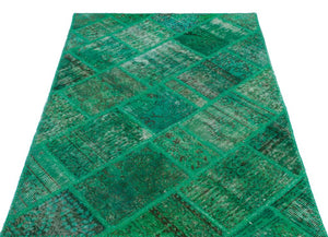 Apex Patchwork Carpet Green 22172 120 x 180 cm