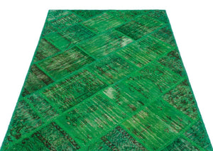 Apex Patchwork Carpet Green 24897 120 x 180 cm