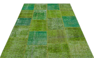 Apex Patchwork Carpet Green 24907 160 x 230 cm