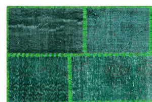 Apex Patchwork Carpet Green 26250 120 x 180 cm