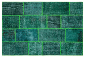 Apex Patchwork Carpet Green 26250 120 x 180 cm