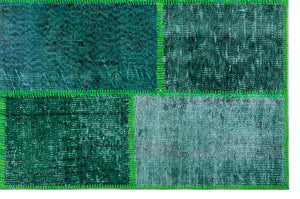 Apex Patchwork Carpet Green 26268 120 x 180 cm
