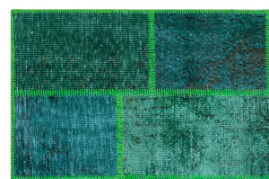 Apex Patchwork Carpet Green 26268 120 x 180 cm