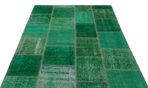 Apex Patchwork Carpet Green 26392 160 x 221 cm