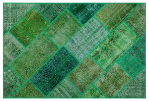 Apex Patchwork Carpet Green 26621 120 x 180 cm