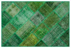 Apex Patchwork Carpet Green 26637 120 x 180 cm