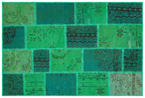 Apex Patchwork Unique Green 35573 121 x 181 cm