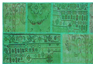 Apex Patchwork Unique Green 35873 161 x 233 cm