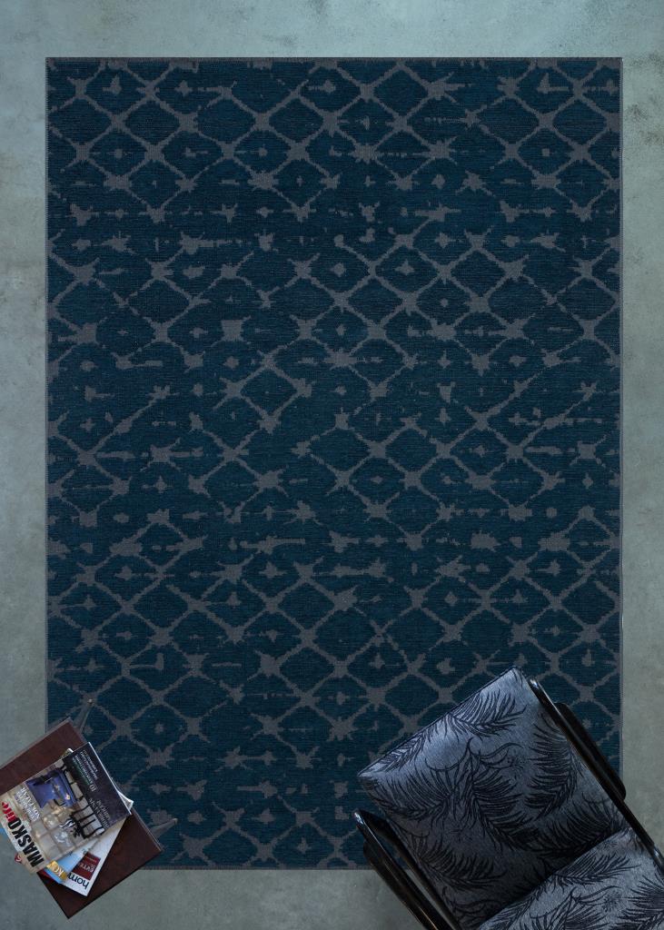 Apex Reflex 6613 Navy Blue Decorative Carpet