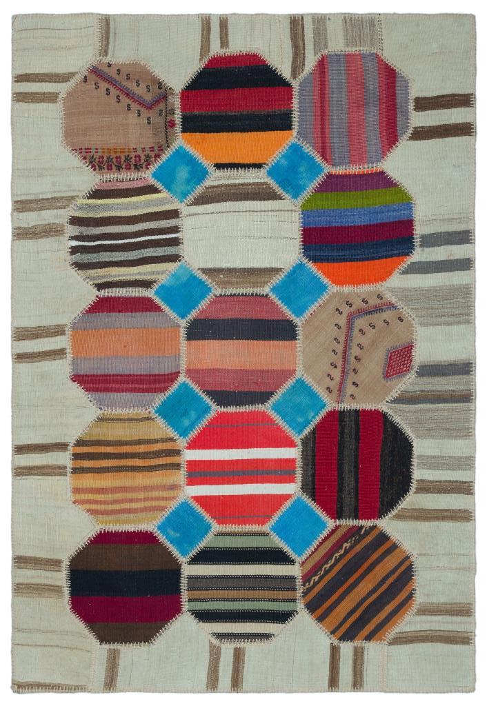 Apex Kilim Patchwork Unique Naturel 25121 120 x 176 cm