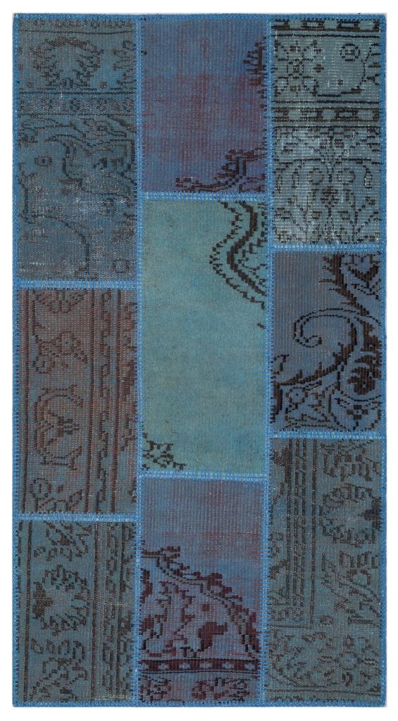 Apex Patchwork Halı Mavi 25899 80 x 150 cm