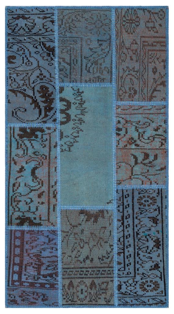 Apex Patchwork Halı Mavi 26064 80 x 150 cm