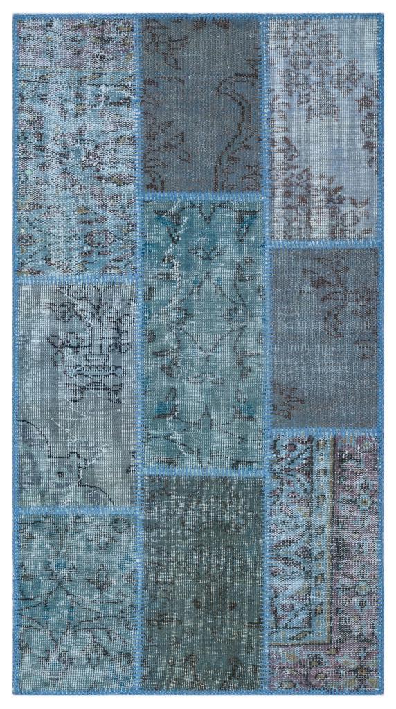 Apex Patchwork Halı Mavi 26221 80 x 150 cm