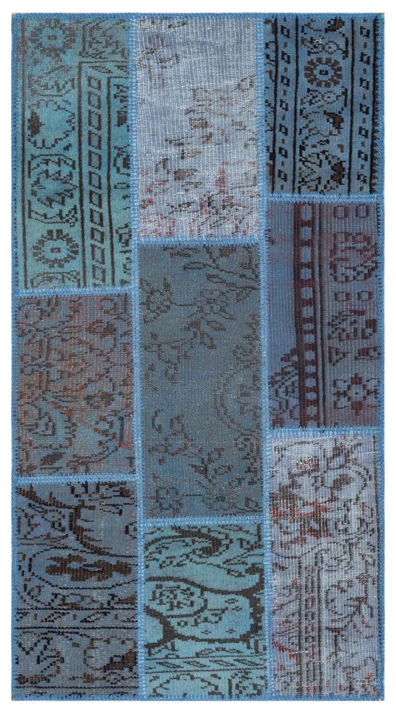 Apex Patchwork Halı Mavi 26226 80 x 150 cm