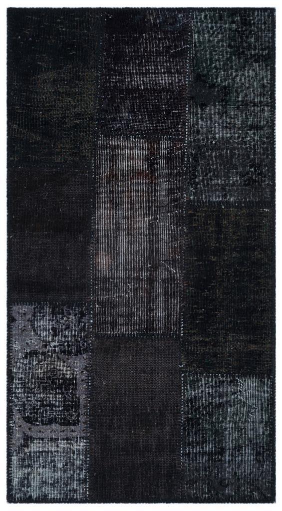 Apex Patchwork Halı Siyah 24753 80 x 150 cm