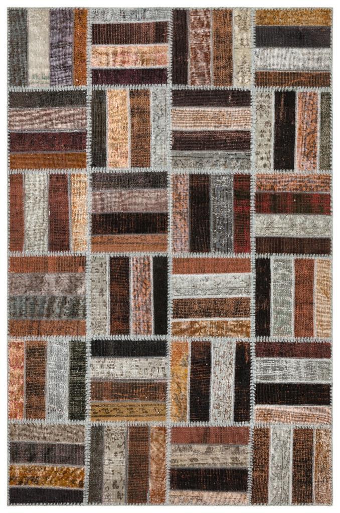 Apex Patchwork Unique Kahve 35477 161 x 244 cm